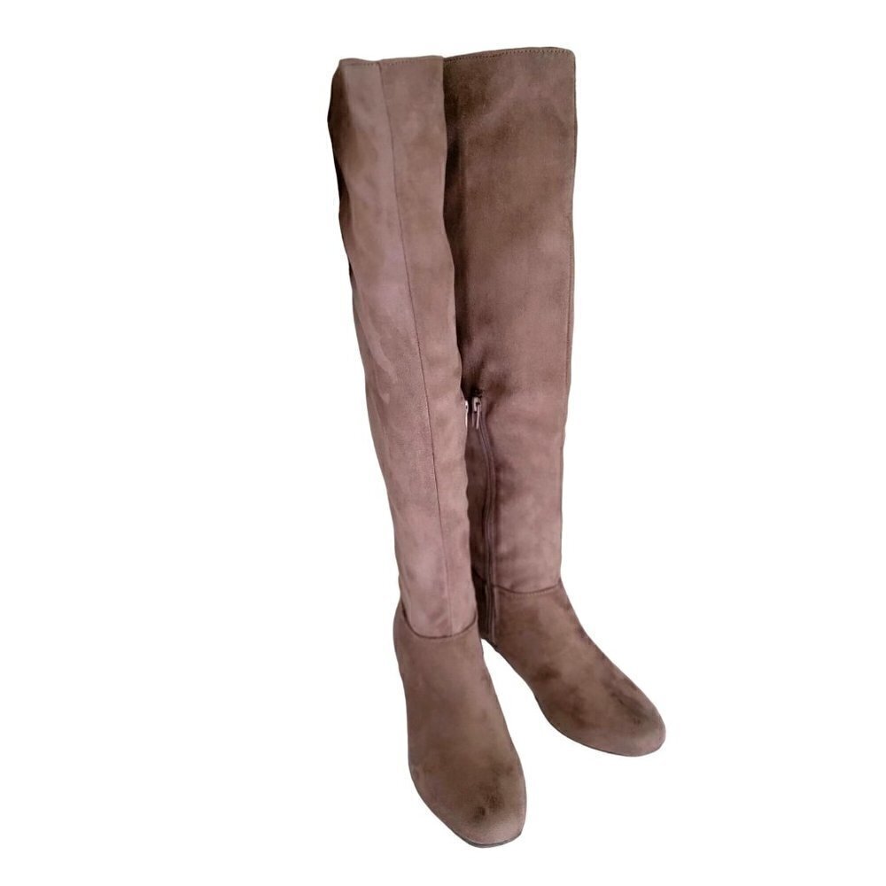 CL By Laundry - Chinese Laundry Thigh High Wedge Taupe  Heel Boots- SZ 6
